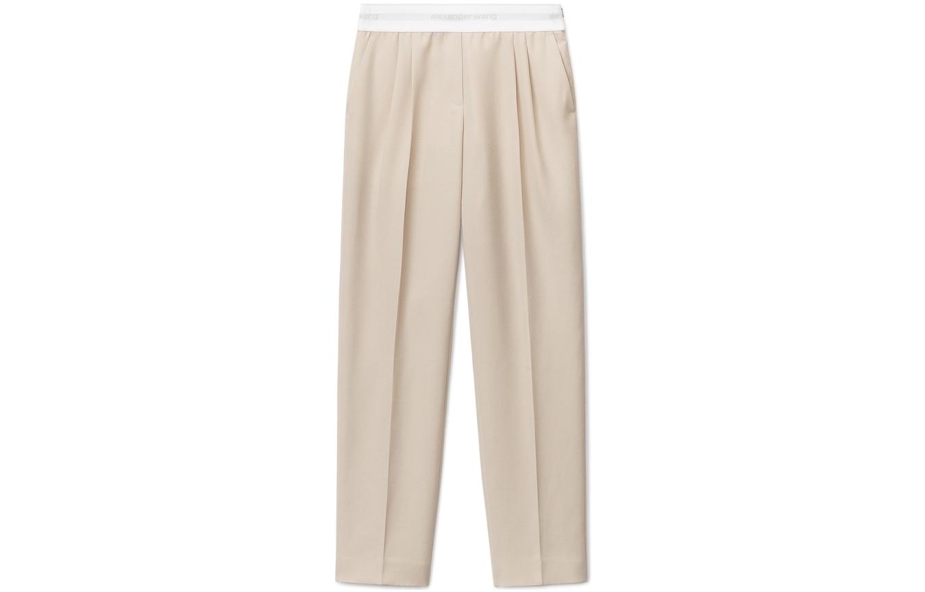 (Women) Alexander Wang SS22 High-Waisted Pleated Twill Pants Beige Women’s Casual Trousers 1WC1224413-279 圖 2