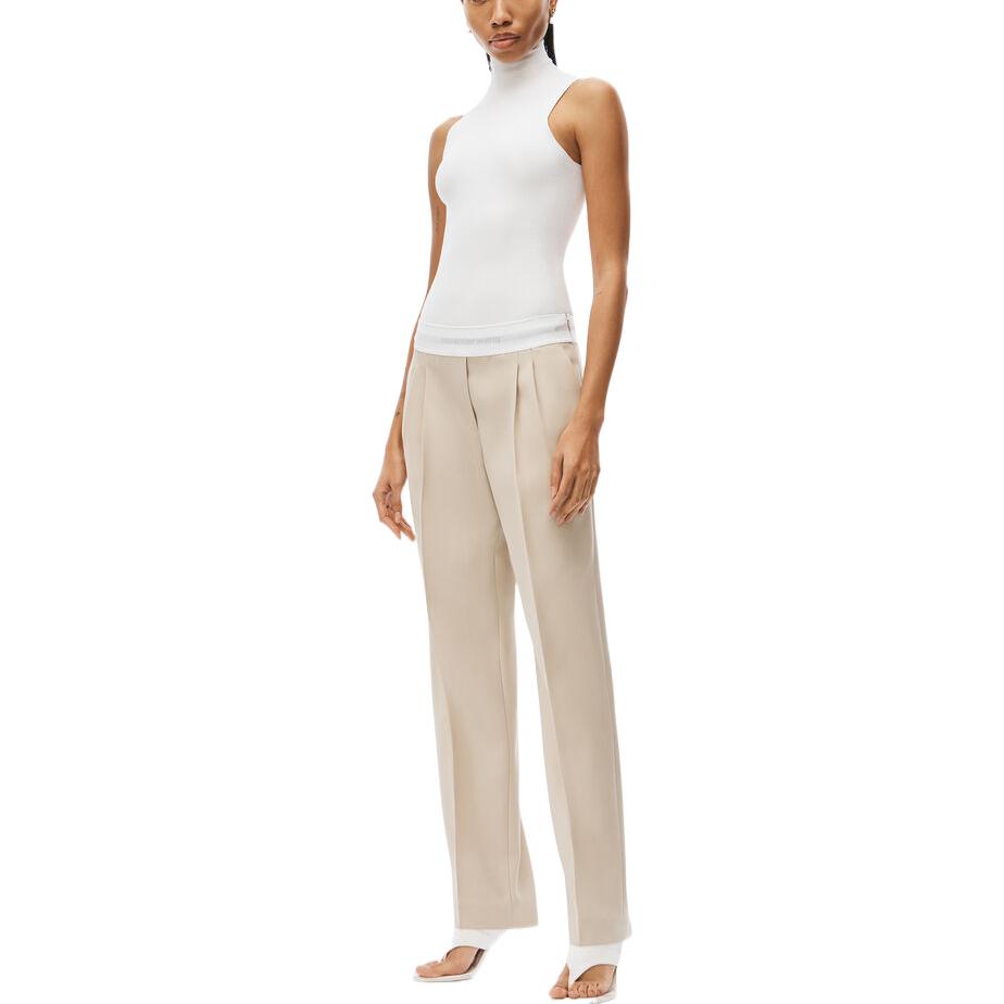 (Women) Alexander Wang SS22 High-Waisted Pleated Twill Pants Beige Women’s Casual Trousers 1WC1224413-279 圖 3