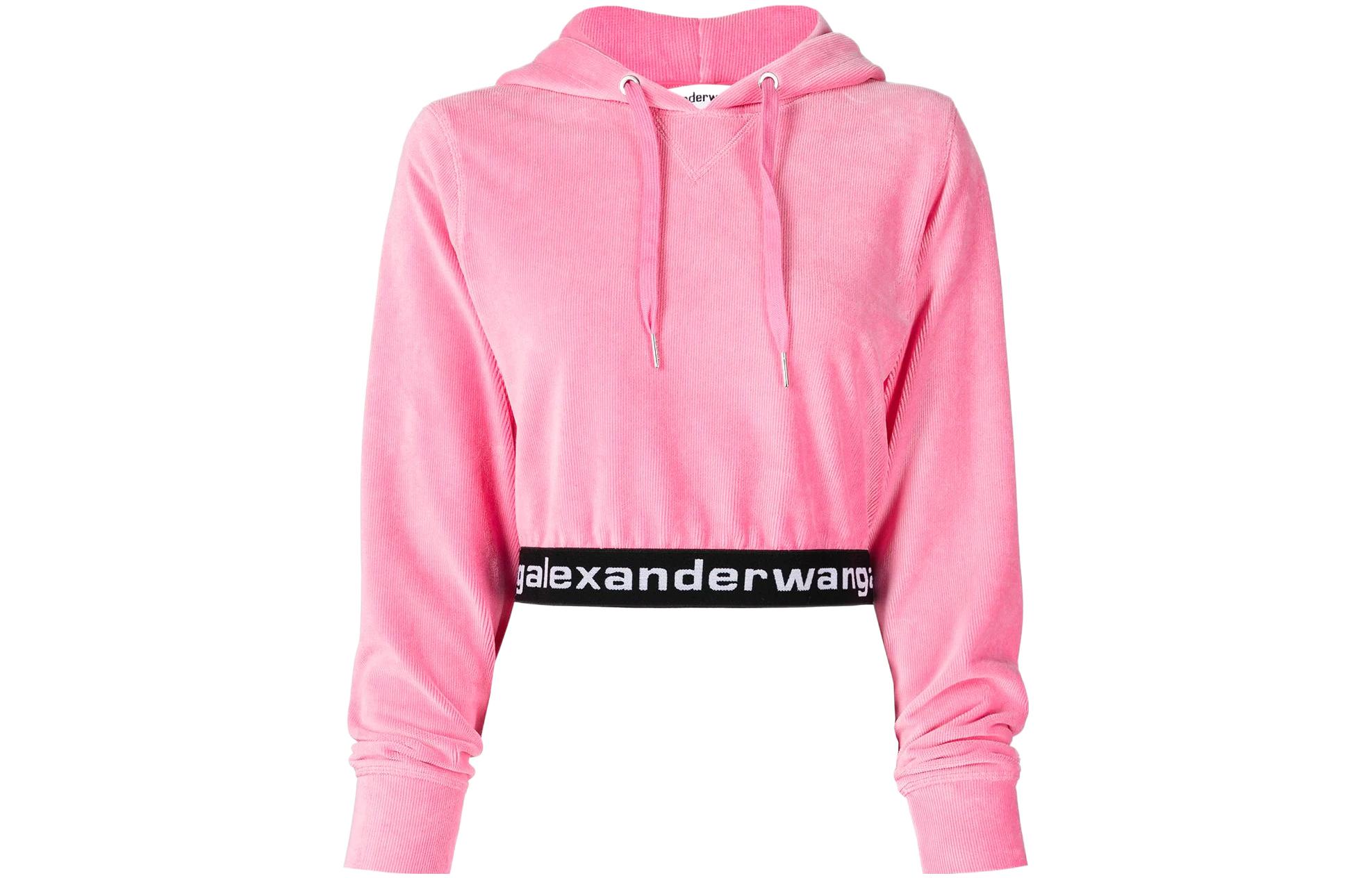 (Women) Alexander Wang SS22 Logo Cropped Hoodie Pink 4CC1211197-957
