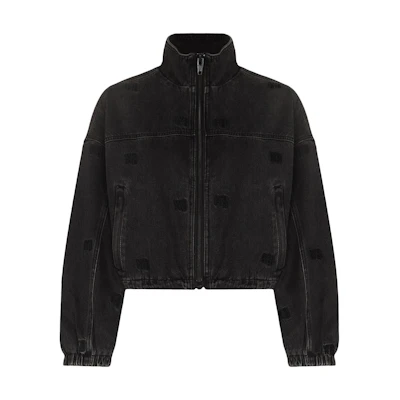 (Women) Alexander Wang SS22 Logo Embroidered Solid Zip Jacket Women’s Black 4DC2212912-031