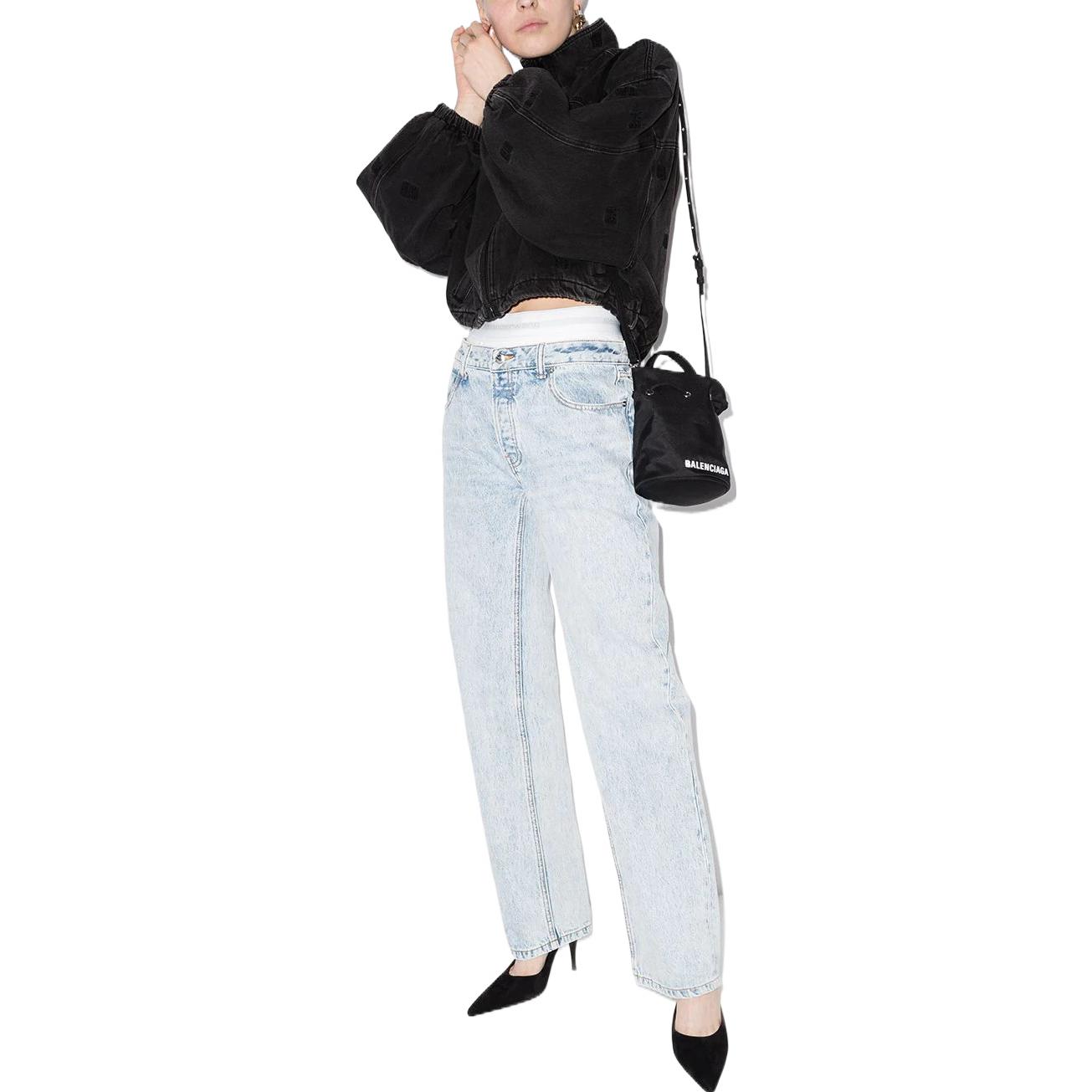 Lookbook (W) Alexander Wang SS22 刺繡標誌女款黑色拉鍊外套 4DC2212912-031