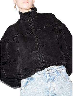 (W) Alexander Wang SS22 刺繡標誌女款黑色拉鍊外套 4DC2212912-031 Shop (W) Alexander Wang SS22 刺繡標誌女款黑色拉鍊外套 4DC2212912-031