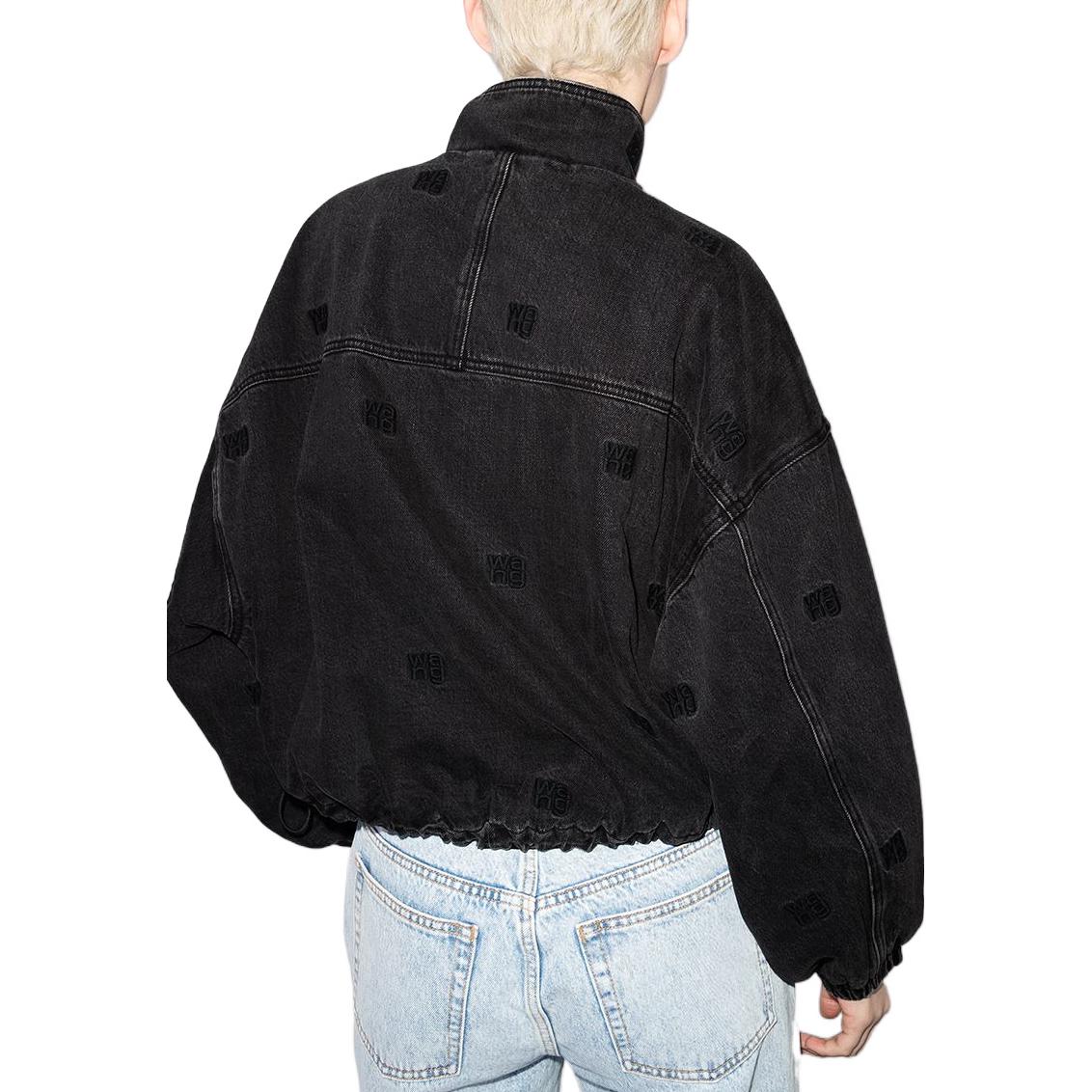 Purchase (W) Alexander Wang SS22 刺繡標誌女款黑色拉鍊外套 4DC2212912-031