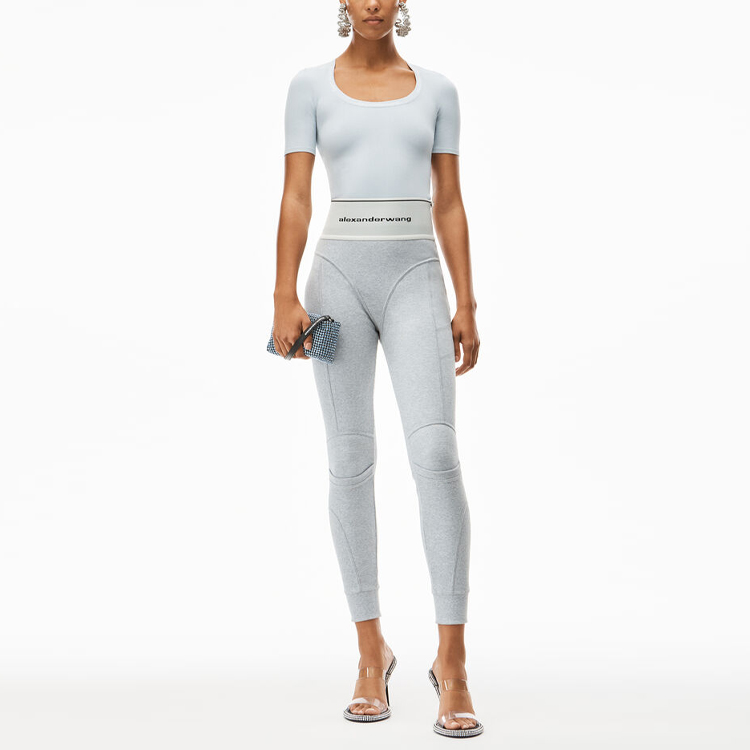 (Women) Alexander Wang SS22 Logo Jacquard Knit T-Shirt Soft Blue 4KC4211057-467 圖 5