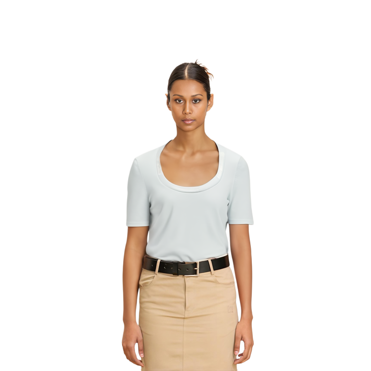 (Women) Alexander Wang SS22 Logo Jacquard Knit T-Shirt Soft Blue 4KC4211057-467 圖 8