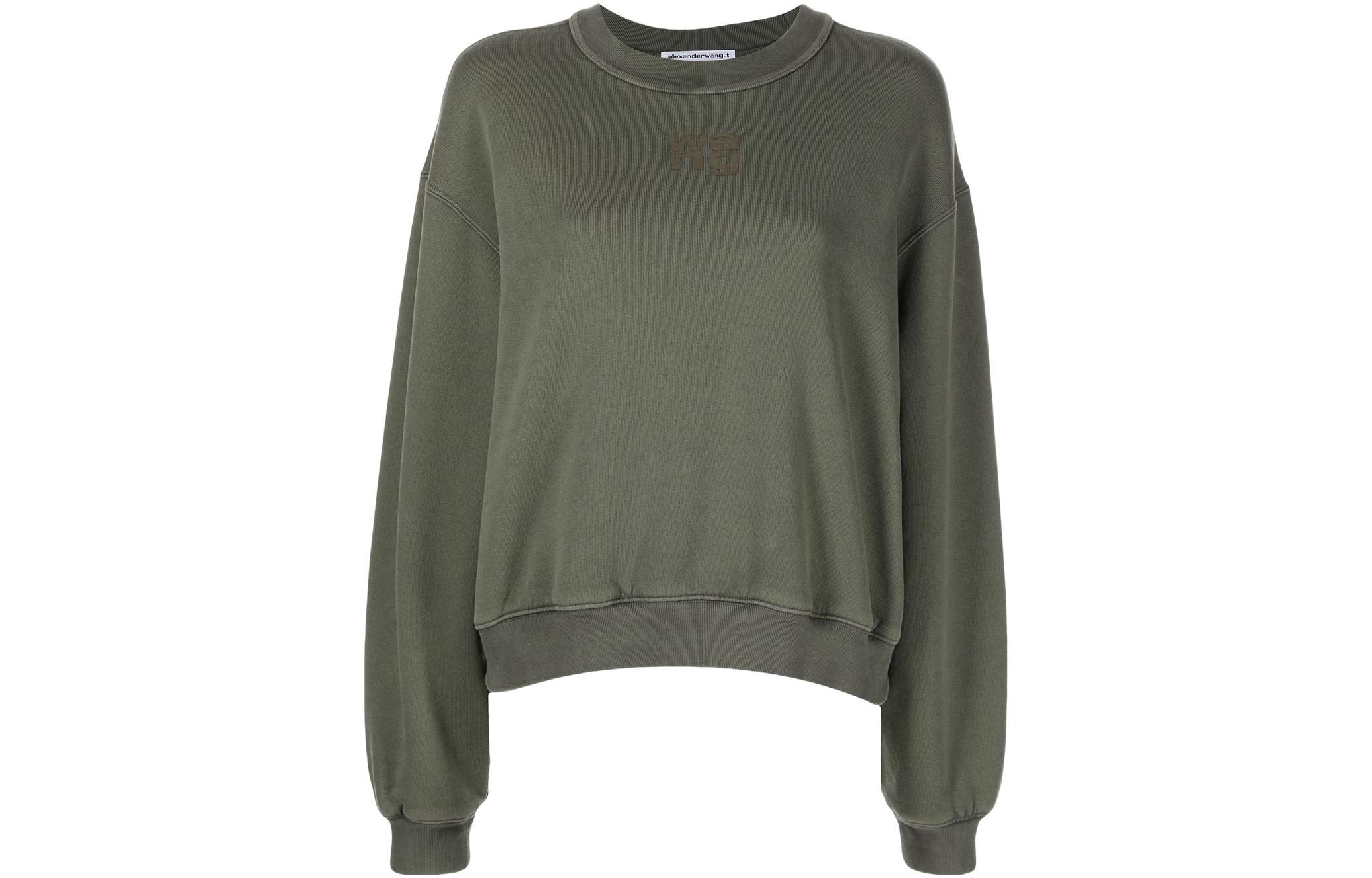 (Women) Alexander Wang SS22 Logo Print Crewneck Sweatshirt Green 4CC3211258-305