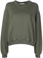 (Women) Alexander Wang SS22 Logo Print Crewneck Sweatshirt Green 4CC3211258-305 (Women) Alexander Wang SS22 Logo Print Crewneck Sweatshirt Green 4CC3211258-305