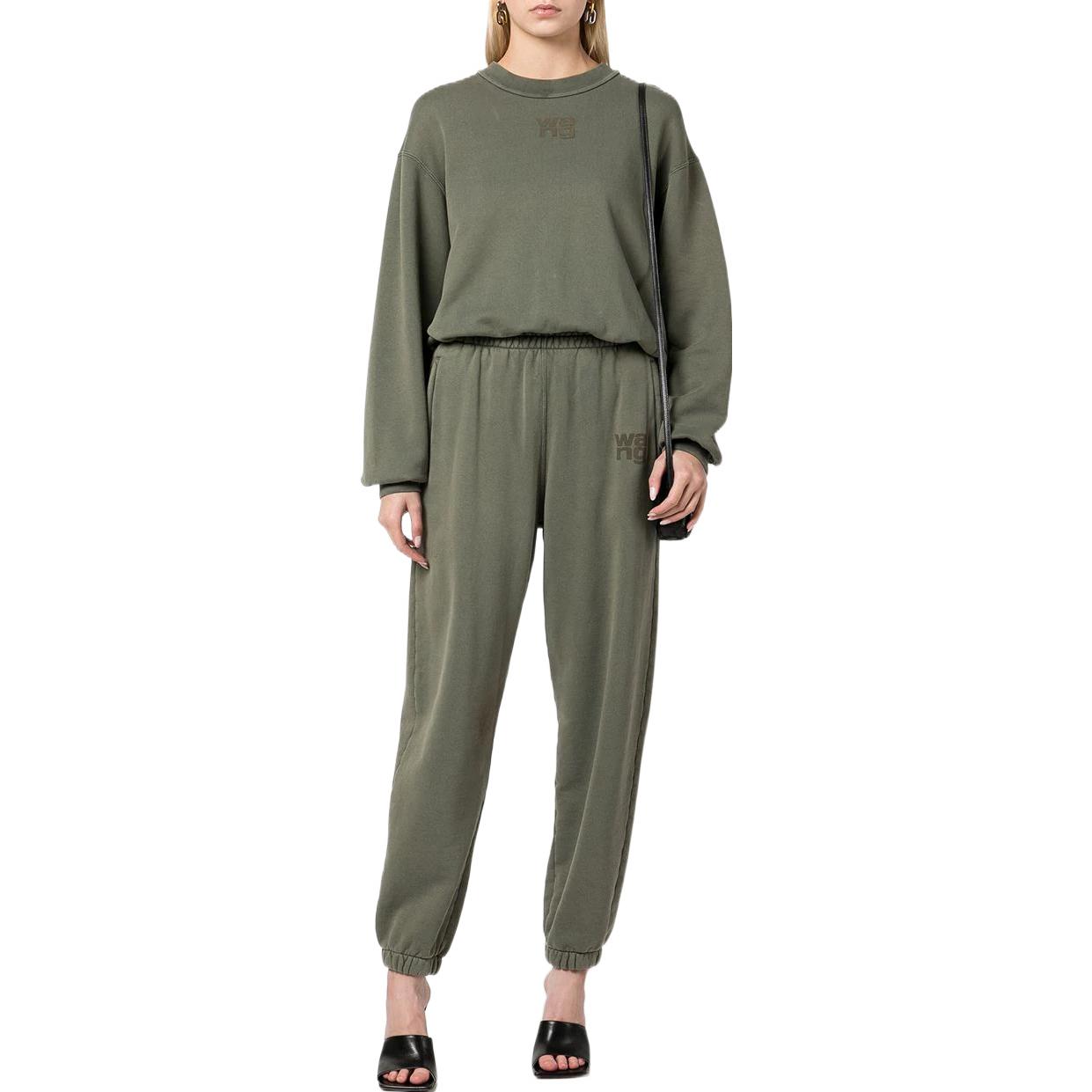 Lookbook (W) 亚历山大王 SS22 绿标志印花圆领卫衣 4CC3211258-305