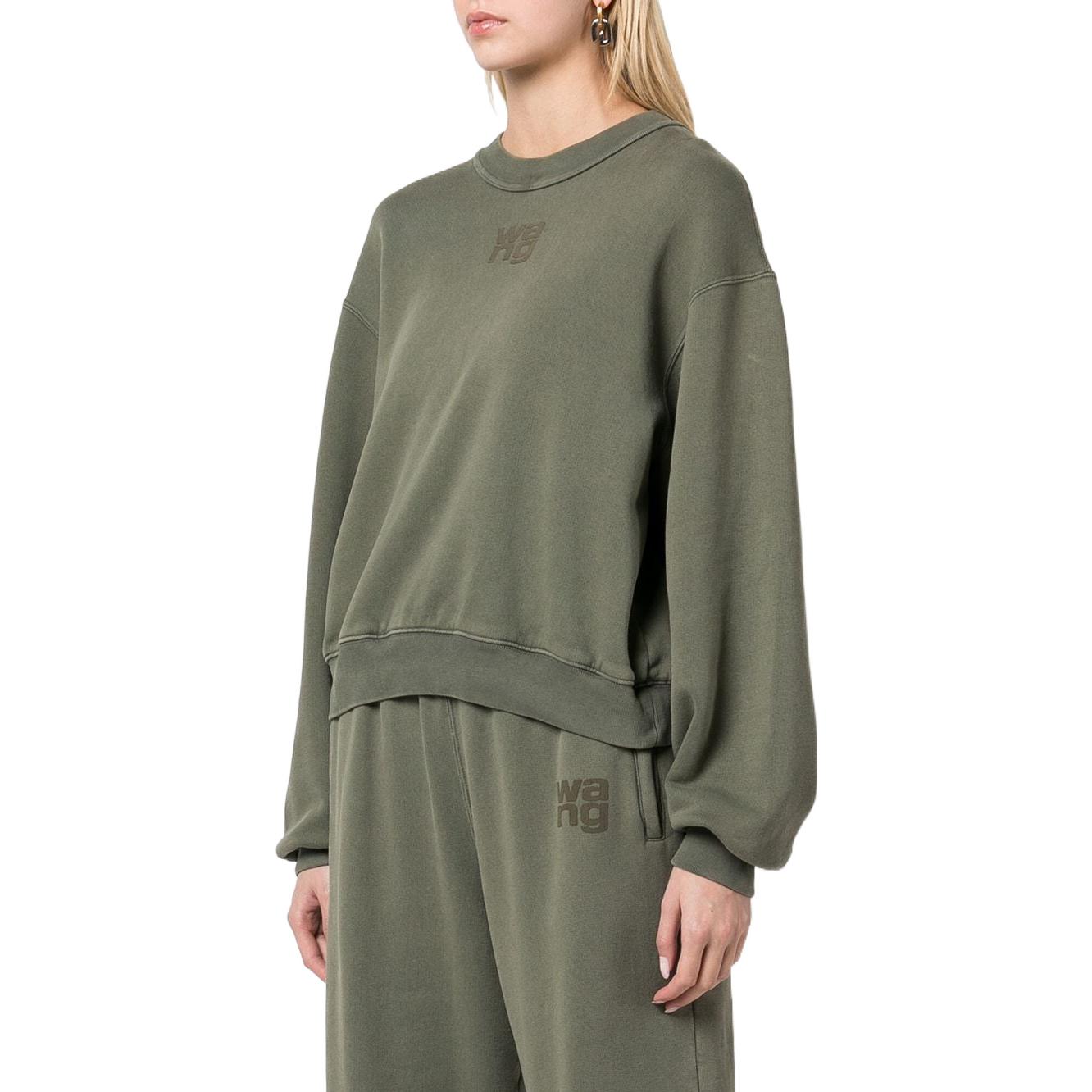 Shop (W) 亚历山大王 SS22 绿标志印花圆领卫衣 4CC3211258-305