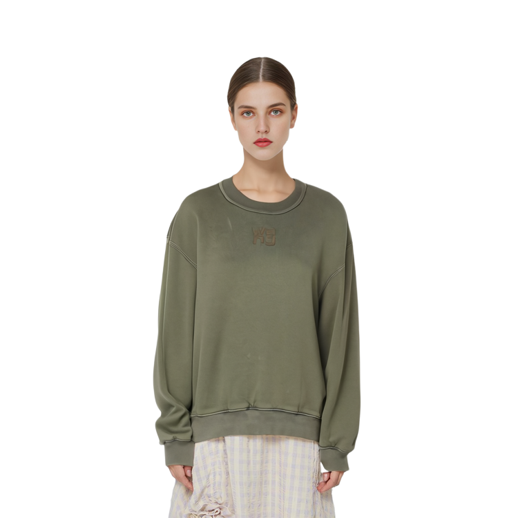 Details for (W) 亚历山大王 SS22 绿标志印花圆领卫衣 4CC3211258-305