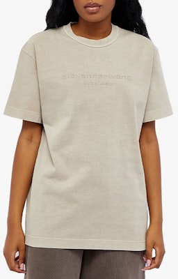 (W) Alexander Wang SS22 Kaos Wanita Logo Print Crewneck Beige UCC3221533-279 Details for (W) Alexander Wang SS22 Kaos Wanita Logo Print Crewneck Beige UCC3221533-279