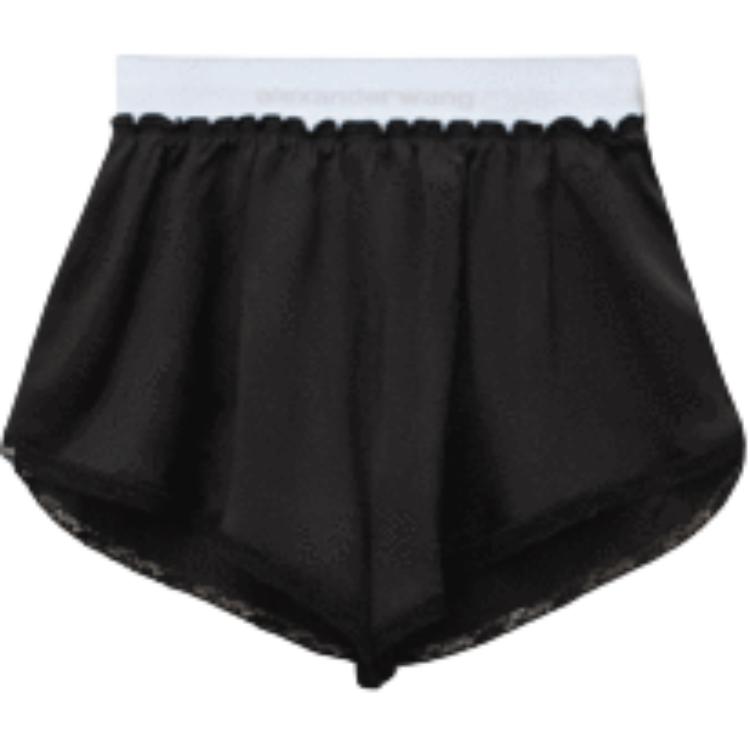 (Women) Alexander Wang SS22 Logo Printed Mid-Rise Casual Shorts. 4WC1224133-001