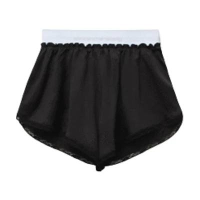 (Women) Alexander Wang SS22 Logo Printed Mid-Rise Casual Shorts. 4WC1224133-001