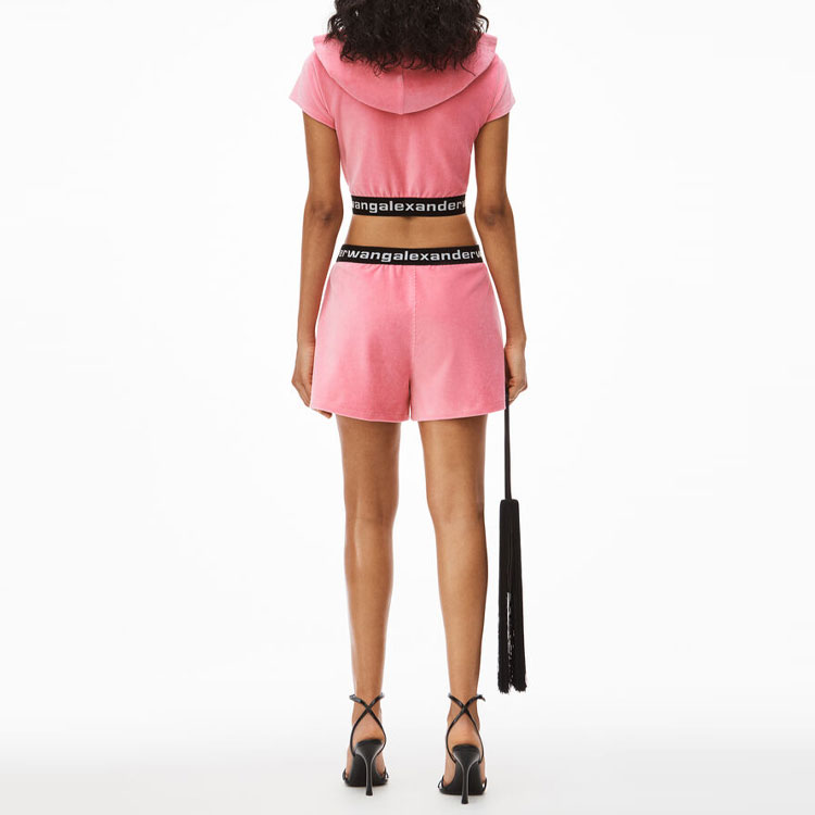 (Women) Alexander Wang SS22 Logo Stretch Corduroy Elastic Shorts Women Pink 4CC1204025-957 圖 4