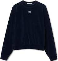 (Women) Alexander Wang SS22 Navy Blue Embroidered Logo Crewneck Sweatshirt Women 4CC3211265-409 (Women) Alexander Wang SS22 Navy Blue Embroidered Logo Crewneck Sweatshirt Women 4CC3211265-409