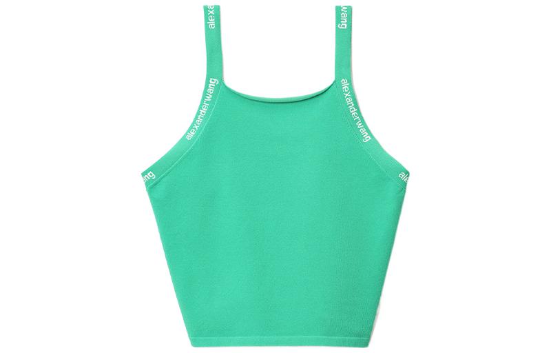 Order (Women) Alexander Wang SS22 Neon Yellow Green Jacquard Logo Knit Tank Top Women 4KC2221041-328