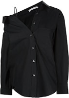 (Women) Alexander Wang SS22 Off-Shoulder Black Long Sleeve Shirt for Women 4WC3221361-001 (Women) Alexander Wang SS22 Off-Shoulder Black Long Sleeve Shirt for Women 4WC3221361-001