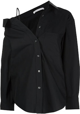 (W) 알렉산더 왕 SS22 여성용 오프숄더 블랙 긴팔 셔츠 4WC3221361-001 Buy (W) 알렉산더 왕 SS22 여성용 오프숄더 블랙 긴팔 셔츠 4WC3221361-001