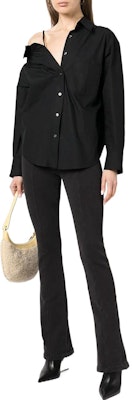 (W) 알렉산더 왕 SS22 여성용 오프숄더 블랙 긴팔 셔츠 4WC3221361-001 Lookbook (W) 알렉산더 왕 SS22 여성용 오프숄더 블랙 긴팔 셔츠 4WC3221361-001