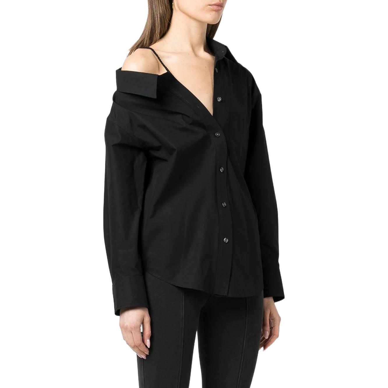 Shop (W) 알렉산더 왕 SS22 여성용 오프숄더 블랙 긴팔 셔츠 4WC3221361-001