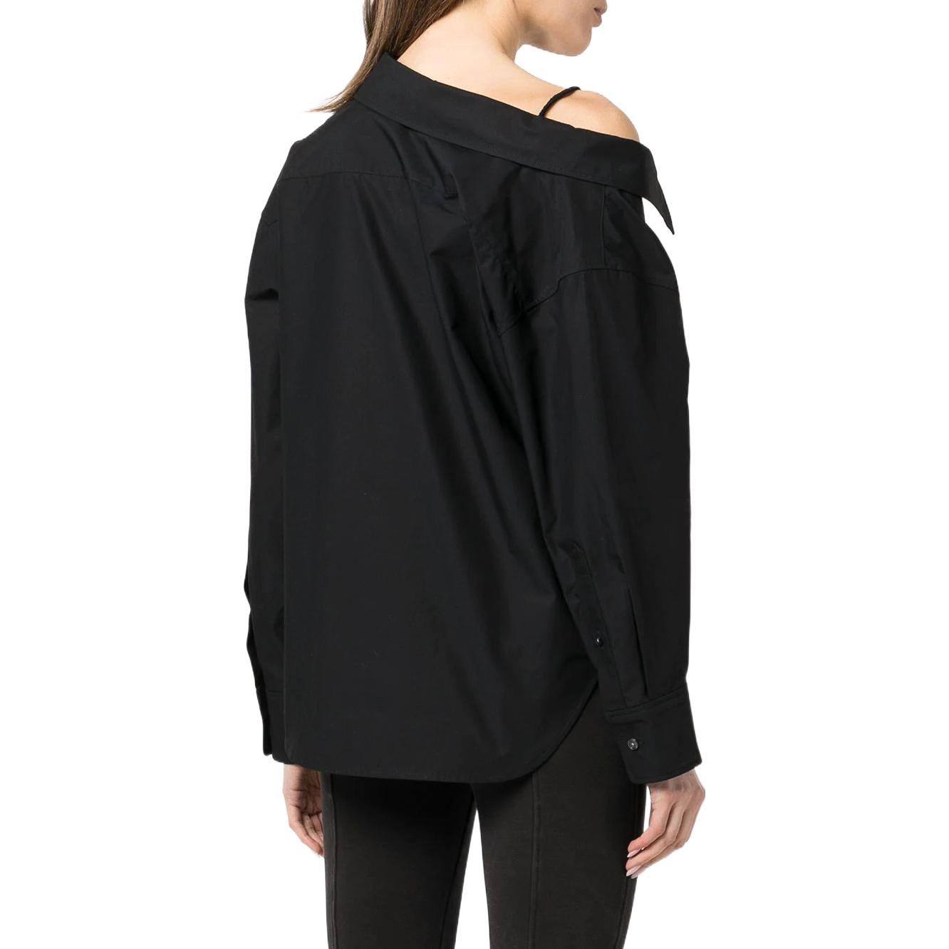 Purchase (W) 알렉산더 왕 SS22 여성용 오프숄더 블랙 긴팔 셔츠 4WC3221361-001