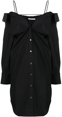 (W) 亚历山大王 SS22 黑色长袖露肩棉质衬衫裙 4WC3226195-001 Order (W) 亚历山大王 SS22 黑色长袖露肩棉质衬衫裙 4WC3226195-001