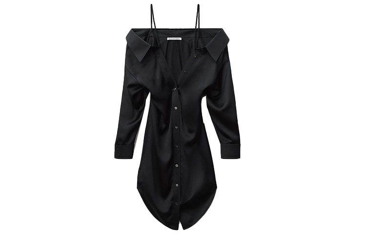 Order (W) Vestido Negro Largo de Hombros Descubiertos Alexander Wang SS22. 4WC1226155-001