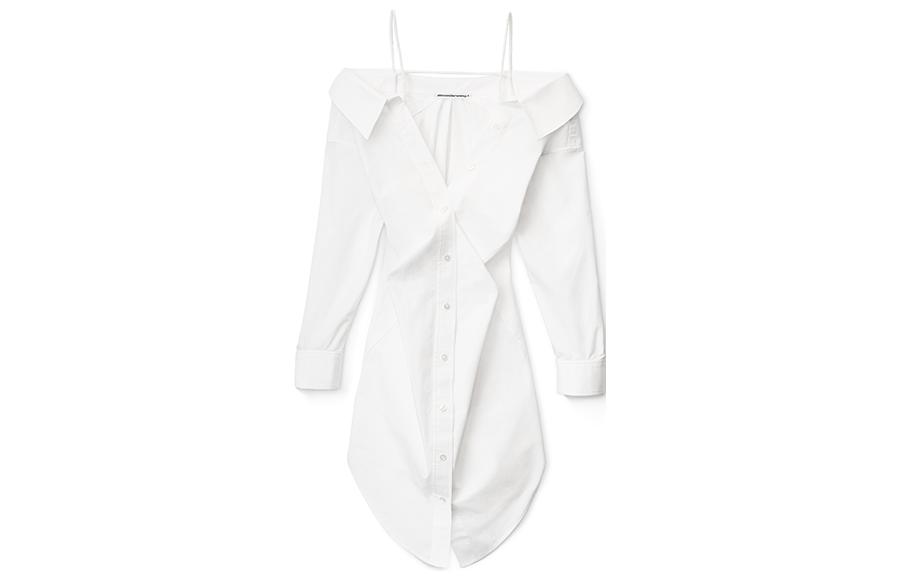 Order (W) Vestido Blanco de Manga Larga Off-Shoulder Alexander Wang SS22 Mujer. 4WC3226195-111