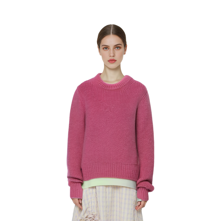 Sizing (Women) Alexander Wang SS22 Pink Ribbed Wool Pullover Sweater 4KC1221006-679