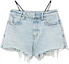 Order (Women) Alexander Wang SS22 Rhinestone Logo Denim Shorts Bleach White 4DC1224068-270