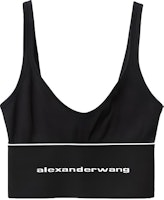 (Women) Alexander Wang SS22 Ribbed Knit Logo Sports Bralette Women Black 1CC4218077 (Women) Alexander Wang SS22 Ribbed Knit Logo Sports Bralette Women Black 1CC4218077