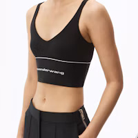 Purchase (W) Alexander Wang SS22 羅紋針織標誌運動內衣 女款 黑色 1CC4218077