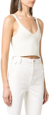 (W) Alexander Wang SS22 Top de Punto Ajustado Mujer Blanco Crudo. 4KC2221022-104 Purchase (W) Alexander Wang SS22 Top de Punto Ajustado Mujer Blanco Crudo. 4KC2221022-104