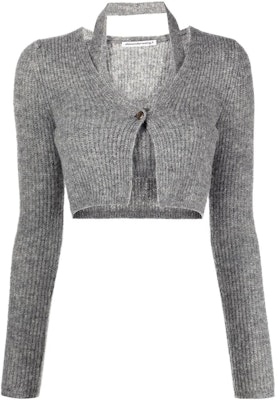 (W) 亚历山大王 SS22 灰色条纹层叠短款针织上衣 女款 4KC3221021-030 Buy (W) 亚历山大王 SS22 灰色条纹层叠短款针织上衣 女款 4KC3221021-030