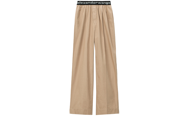 Order (Women) Alexander Wang SS22 Ruched Cotton Logo Stretch Joggers Silver Mink. 4WC1224129-269