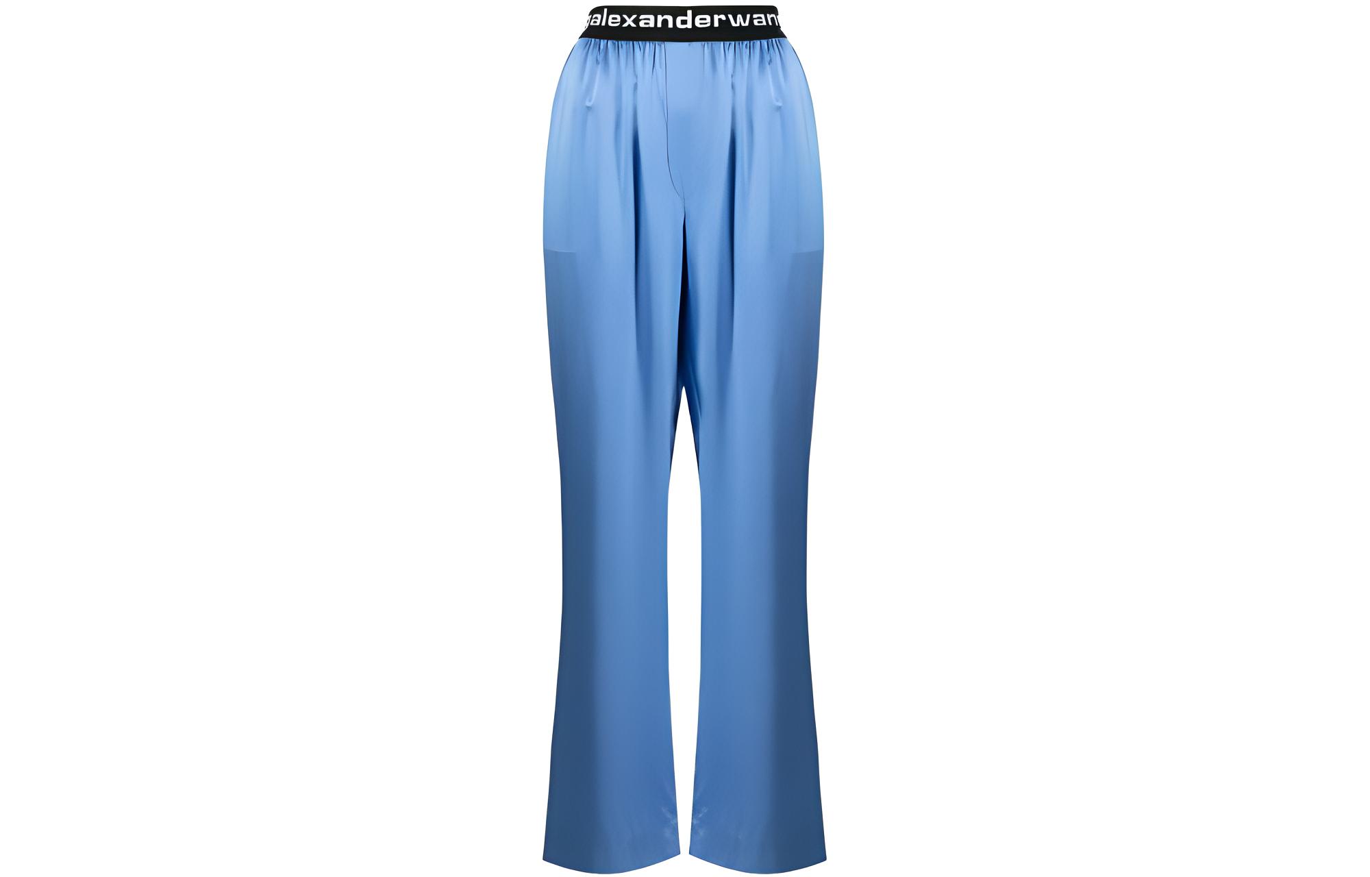 (Women) Alexander Wang SS22 Satin Logo Waistband Pants  Blue 4WC2214076-437