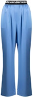 (Women) Alexander Wang SS22 Satin Logo Waistband Pants Blue 4WC2214076-437 (Women) Alexander Wang SS22 Satin Logo Waistband Pants Blue 4WC2214076-437
