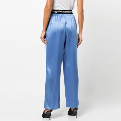 (W) アレキサンダーワン SS22 サテンロゴウエストバンドパンツ ブルー 4WC2214076-437 Shop (W) アレキサンダーワン SS22 サテンロゴウエストバンドパンツ ブルー 4WC2214076-437