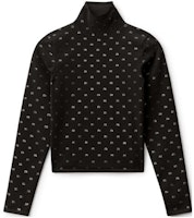(Women) Alexander Wang SS22 Slim Polka Dot Turtleneck Long Sleeve Top Women Black 1KC3221051-001 (Women) Alexander Wang SS22 Slim Polka Dot Turtleneck Long Sleeve Top Women Black 1KC3221051-001