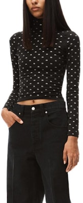 (W) 亚历山大王SS22女士黑色修身波点高领长袖上衣 1KC3221051-001 Lookbook (W) 亚历山大王SS22女士黑色修身波点高领长袖上衣 1KC3221051-001