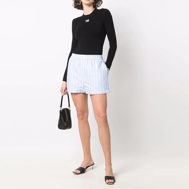 Lookbook (W) Alexander Wang SS22 Camiseta Manga Larga Negra con Parche de Logo 4KC1221011-001