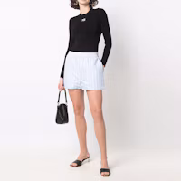 Lookbook (Women) Alexander Wang SS22 Solid Color Logo Patch Long Sleeve Tee Black 4KC1221011-001