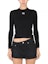 Details for (W) Alexander Wang SS22 Camiseta Manga Larga Negra con Parche de Logo 4KC1221011-001