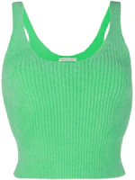 (Women) Alexander Wang SS22 Solid Ribbed Knit Tank Top Women Green 4KC1221014SS22-310 (Women) Alexander Wang SS22 Solid Ribbed Knit Tank Top Women Green 4KC1221014SS22-310