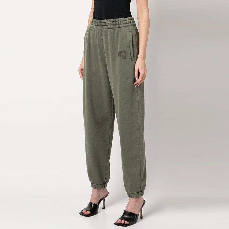 Shop (Women) Alexander Wang SS22 Terry Logo Straight Fit Sweatpants Women’s Deep Green 4CC321-4104-305