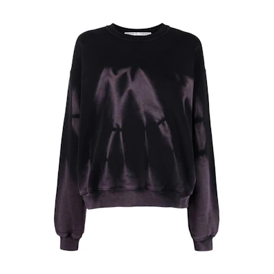 (Women) Alexander Wang SS22 Tie-Dye Print Crewneck Sweatshirt Black UCC1221483