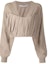 Order (Women) Alexander Wang SS22 V-Neck Ruched Long-Sleeve Cashmere Sweater Khaki 1KC2201006-271