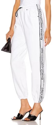 (Women) Alexander Wang SS22 Vintage Side Logo Track Pants White 4D994326CF Details for (Women) Alexander Wang SS22 Vintage Side Logo Track Pants White 4D994326CF