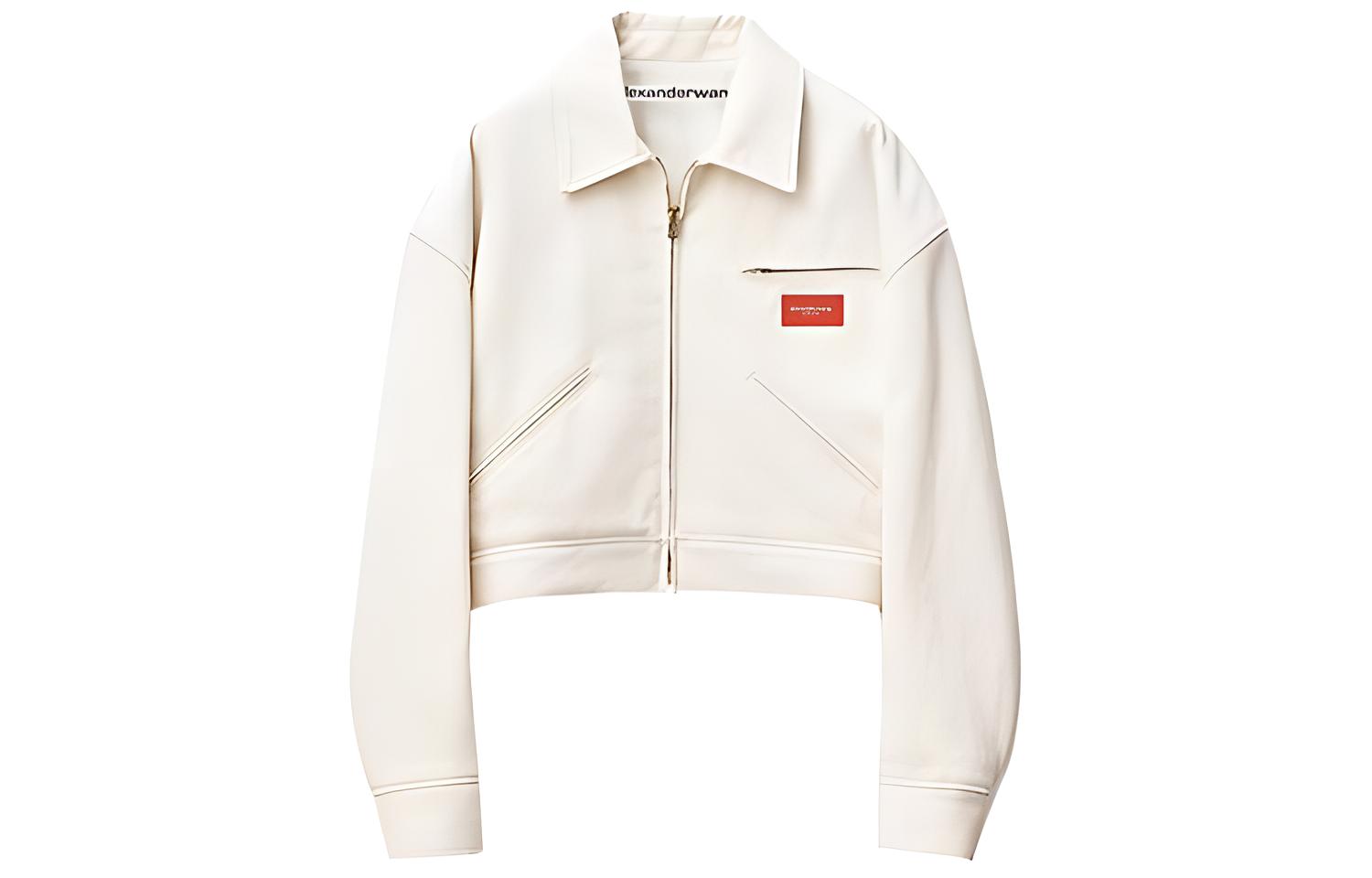 (Women) Alexander Wang SS22 Vintage White Denim Bomber Jacket. 1WC1222345-120