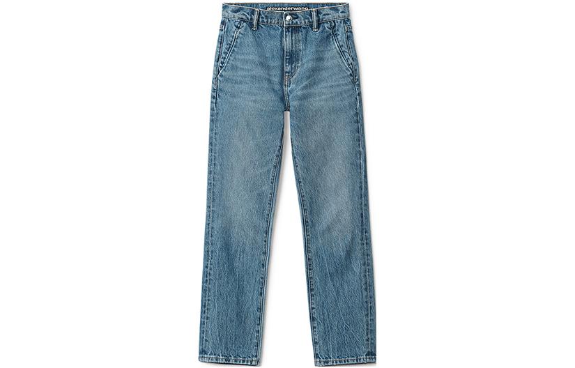 Order (W) アレキサンダー ワン SS22 ウォッシュ ハイウエスト ストレートジーンズ レディース ブルー 4DC3224138-473